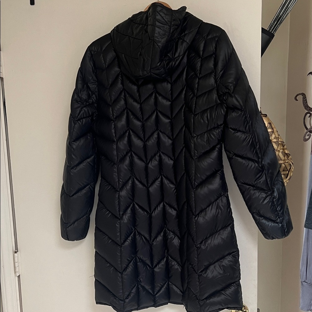 Via Spiga Black Quilted Down Fill Trench Puffer Coat L - Picture 6 of 8
